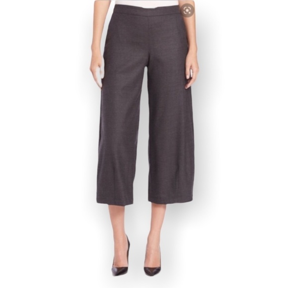 EILEEN FISHER Cropped Pant Women's Size Large Petite Gray Italian Fabric - Picture 2 of 11